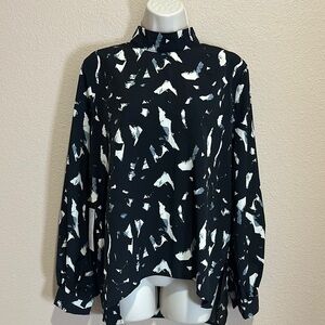 AX PARIS High Neck Long Sleeve Blouse, Size 12, NWT